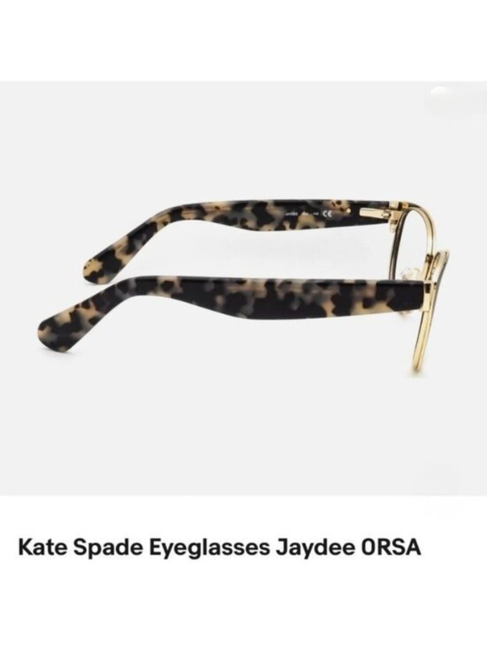 Kate Spade New York NIB Jaydee Cat Eye Eyeglasses Black Gold Tortoise Frame - Picture 5 of 6